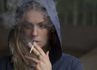 woman smoking