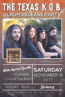 The Texas K.G.B. announces official album release Nov. 18 at The Mohawk